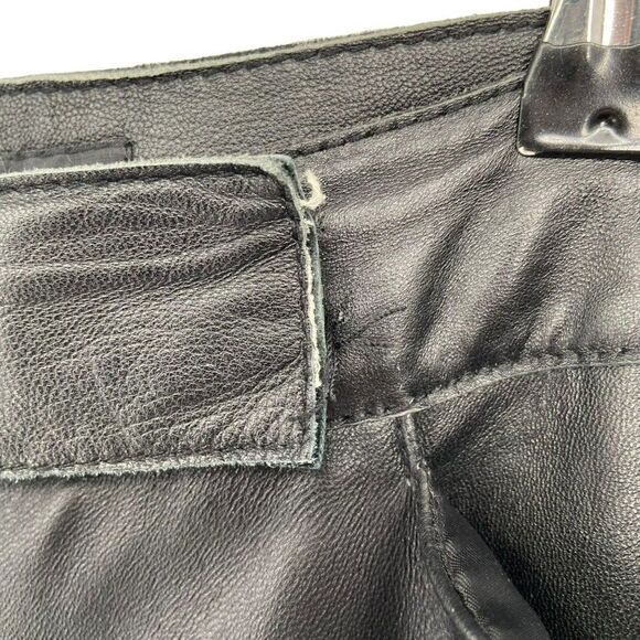 Alfani 100%‎ Leather Fully Lined Boot Cut Pants Black Women's Size 12 - Picture 5 of 11